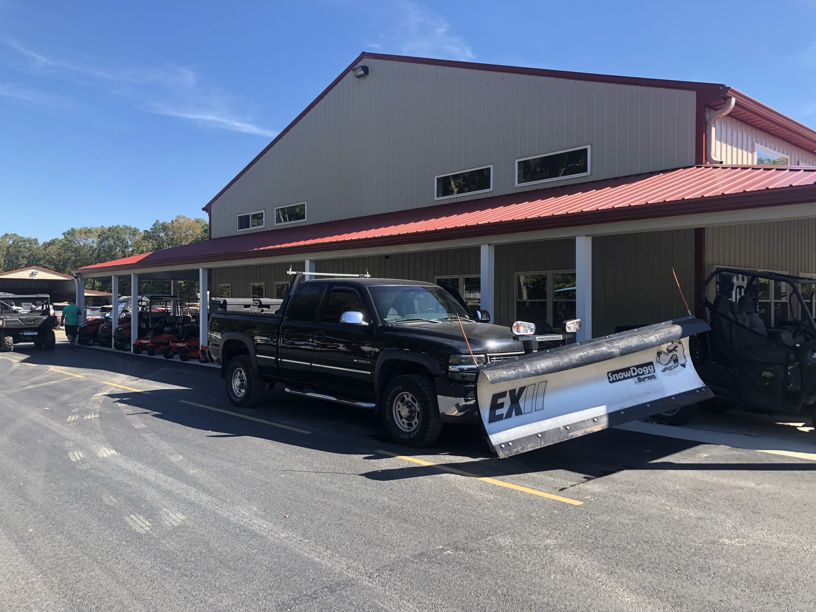 JD Home Construction plow truck serviced and ready before the winter season